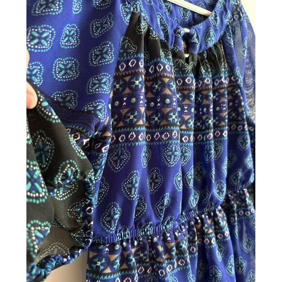 Route 66 Girls Blue Patterned Boho Dress Size L 10/12 - Picture 6 of 6